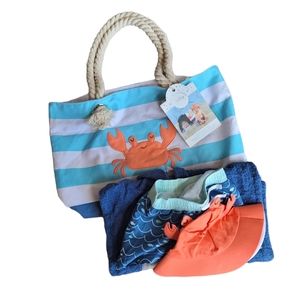 BABY ASPEN 4 Piece Beach Gift Set Shark Size 0-6M